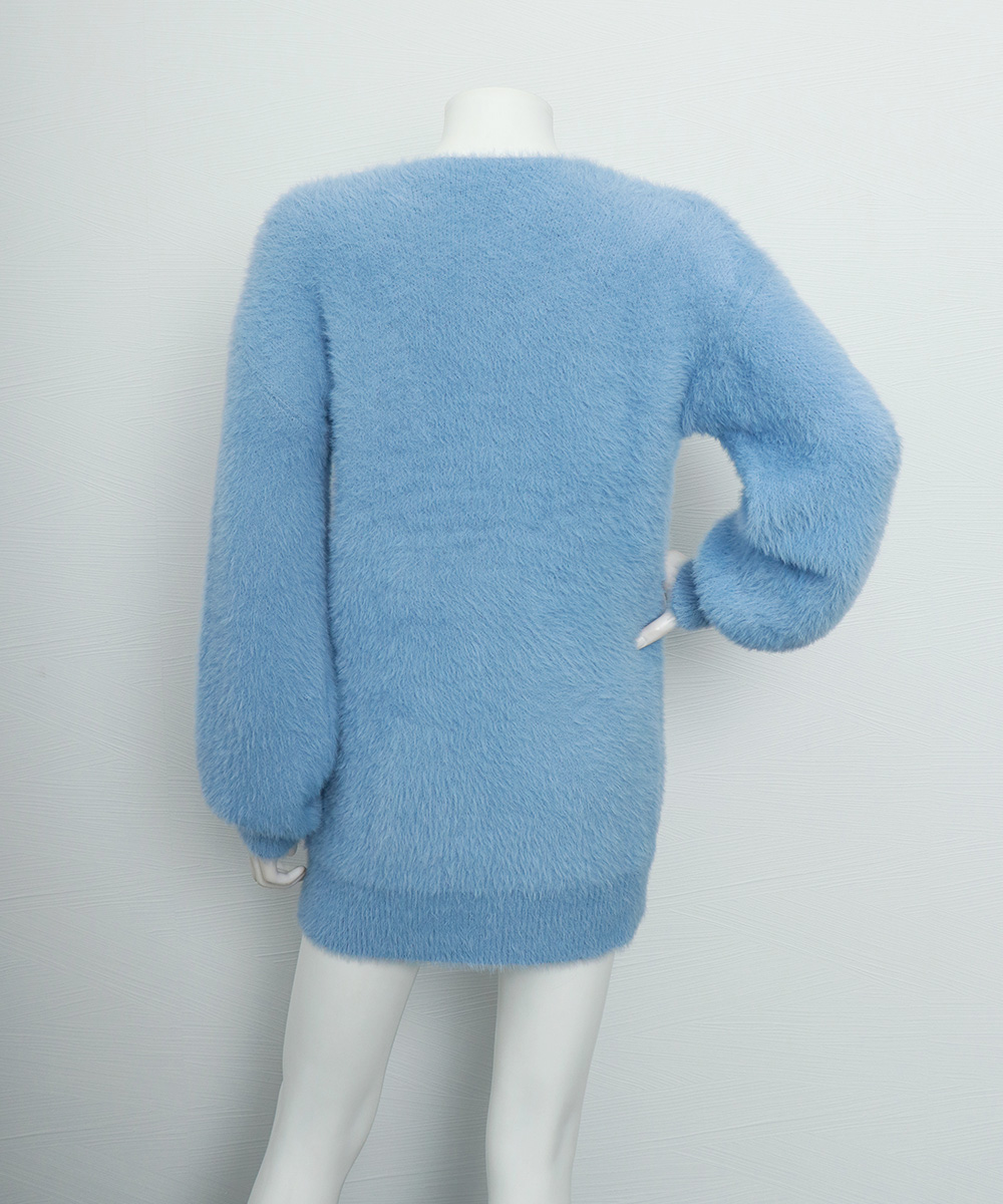 ふわふわシャギーニットチュニック レディース 長袖