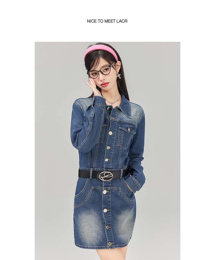 チュニック レトロガーリーデニムワンピース