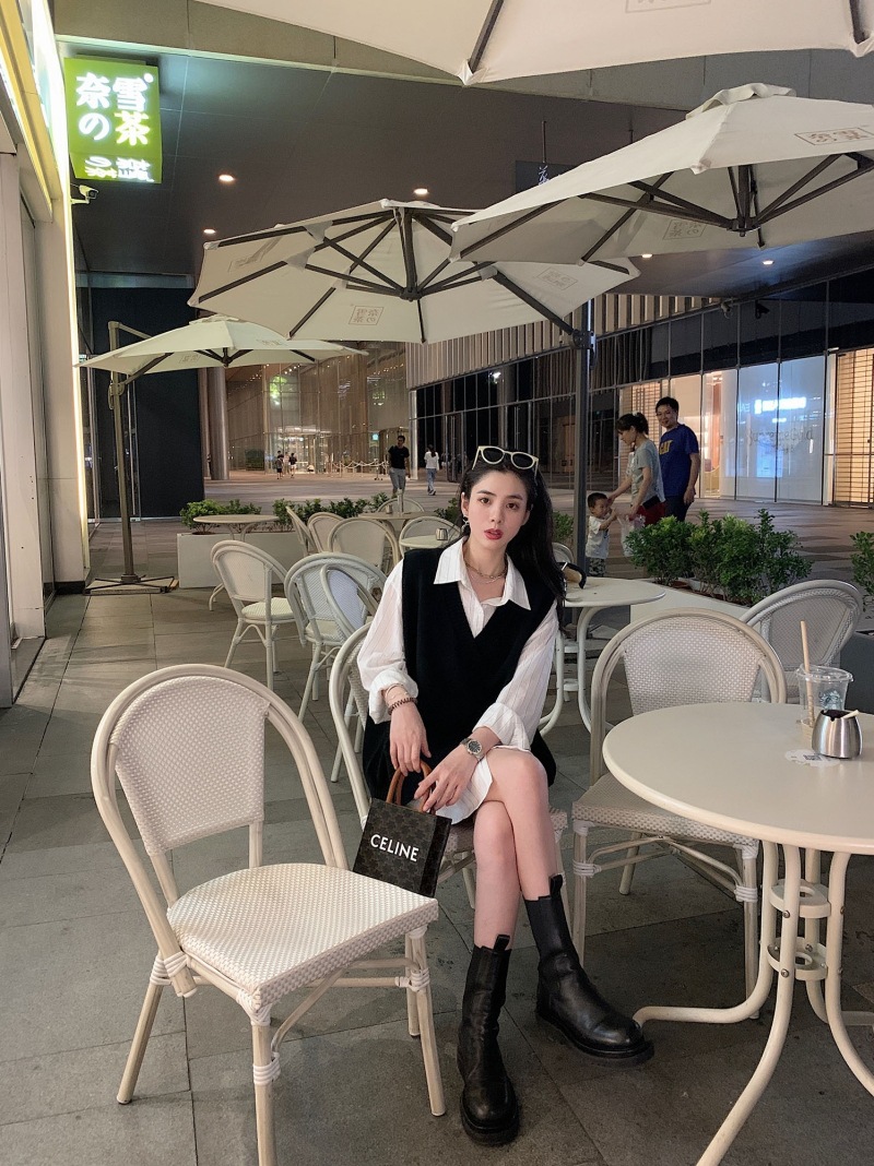 ニットベスト レイヤード重ね着チュニック体型カバー