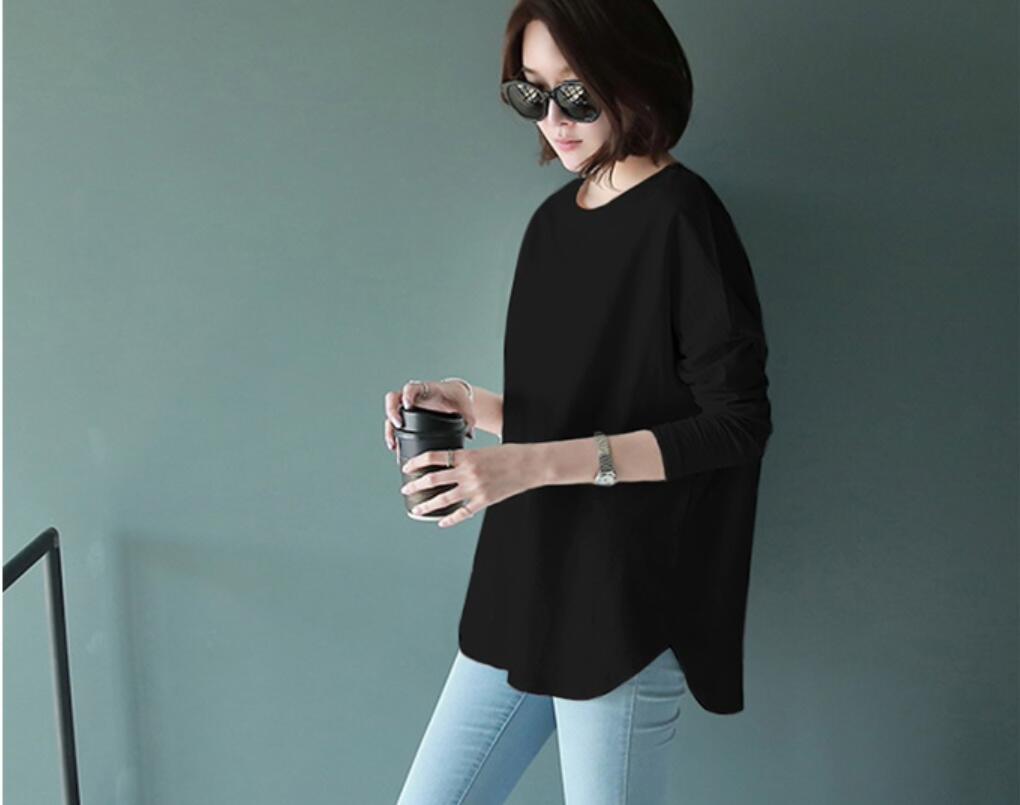 体型カバー長袖チュニック大きいサイズ対応カットソートップス