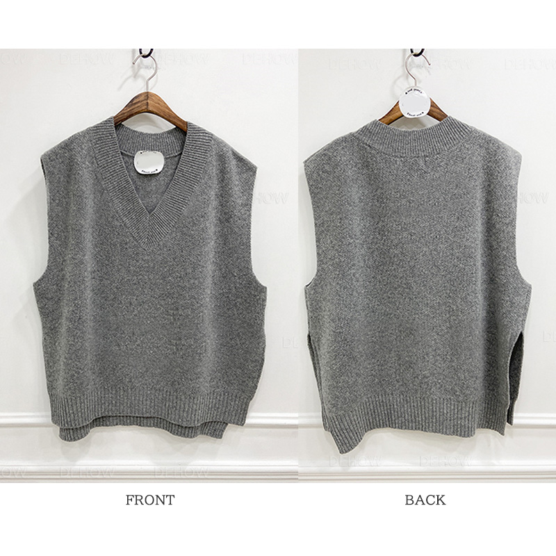 ニットベスト レイヤード重ね着チュニック体型カバー