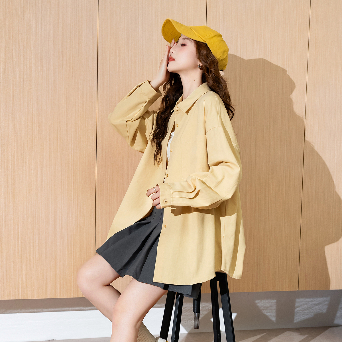 ゆったりシルエットチュニックシャツ