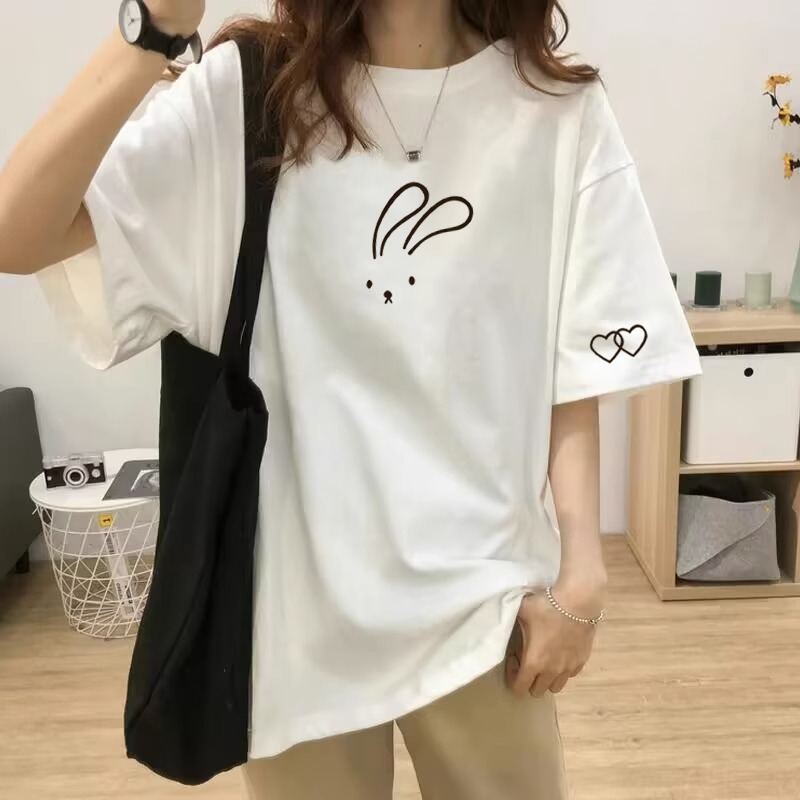 うさぎ刺繍ゆったりチュニック