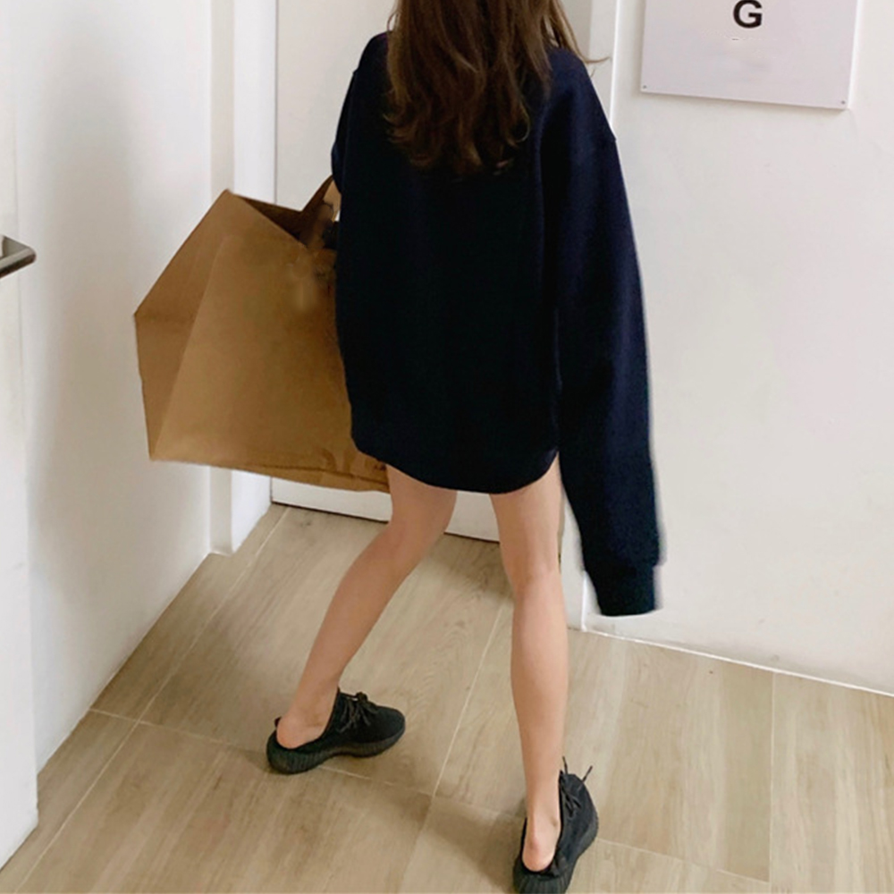 裏起毛ロゴスウェット チュニック丈トレーナー