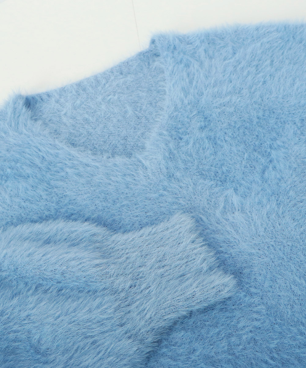 ふわふわシャギーニットチュニック レディース 長袖