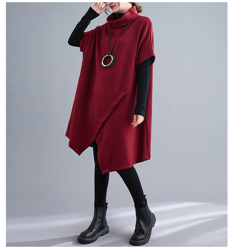 タートルネック ニットワンピース チュニック 秋冬 暖か