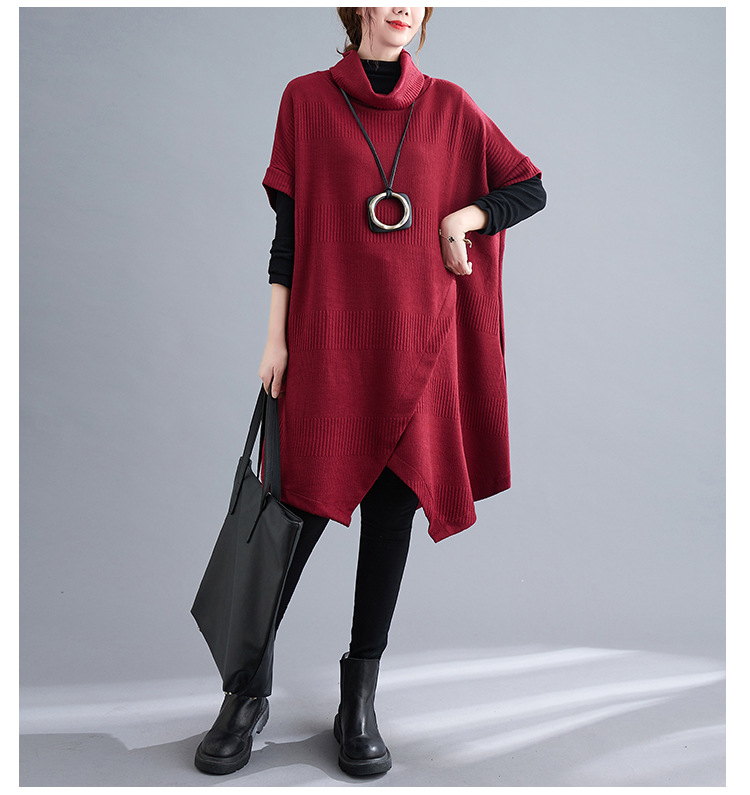タートルネック ニットワンピース チュニック 秋冬 暖か