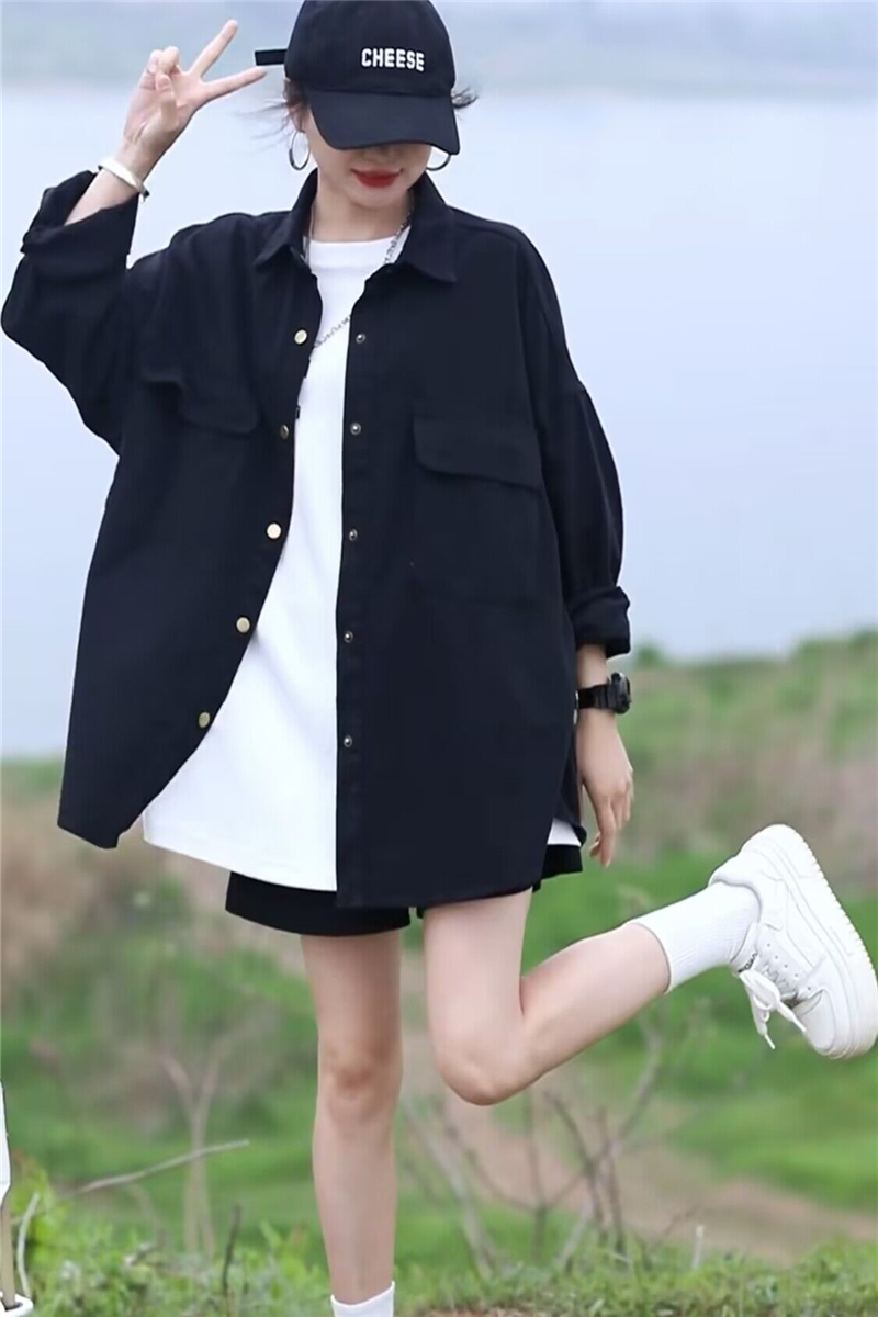  ゆったりシルエット胸ポケットチュニック