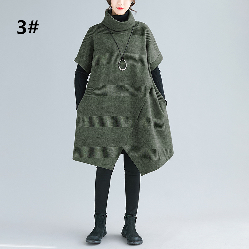 タートルネック ニットワンピース チュニック 秋冬 暖か
