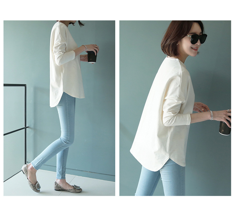 体型カバー長袖チュニック大きいサイズ対応カットソートップス