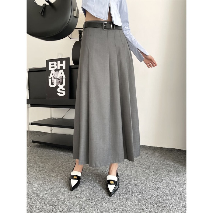 骨格ナチュラルフィットプリーツスカート