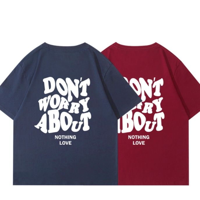 ネイビーコーデ "気にしない"メッセージ半袖Tシャツ