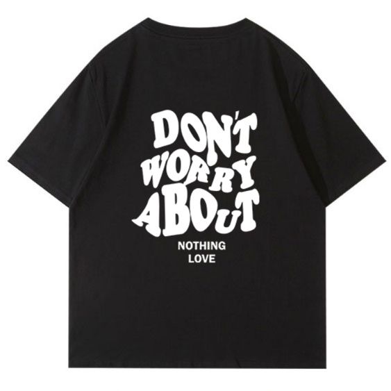 ネイビーコーデ "気にしない"メッセージ半袖Tシャツ