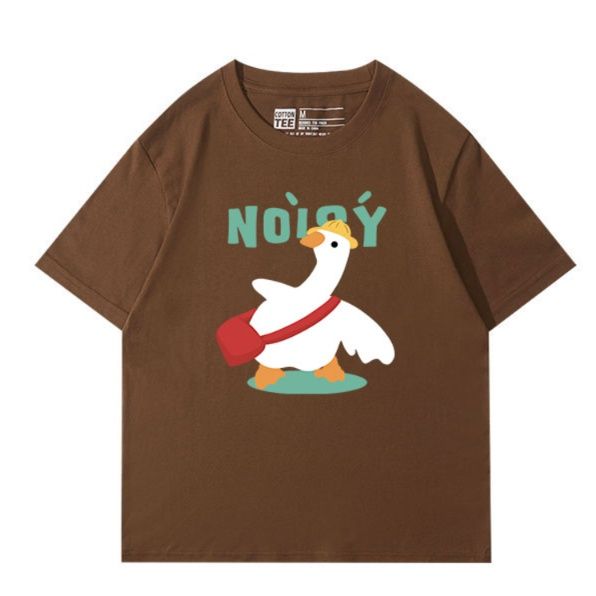 ネイビーコーデ 遊び心あふれる鳥イラストTシャツ
