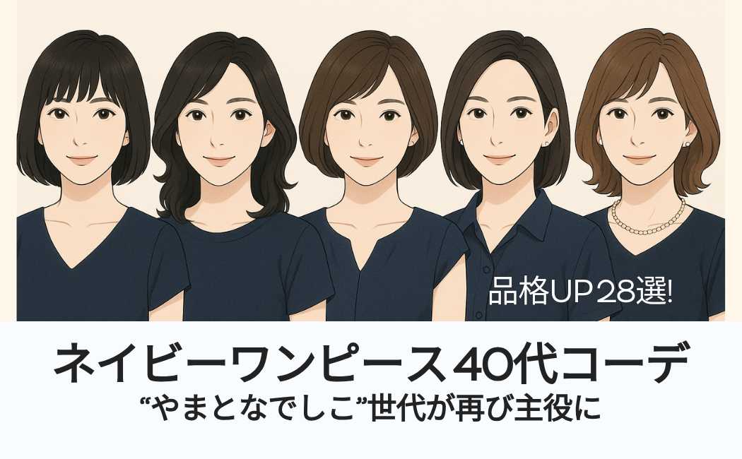 40代の品格をまとうネイビーワンピースコーデ｜“やまとなでしこ”世代が再び主役になる品格コーデ28選