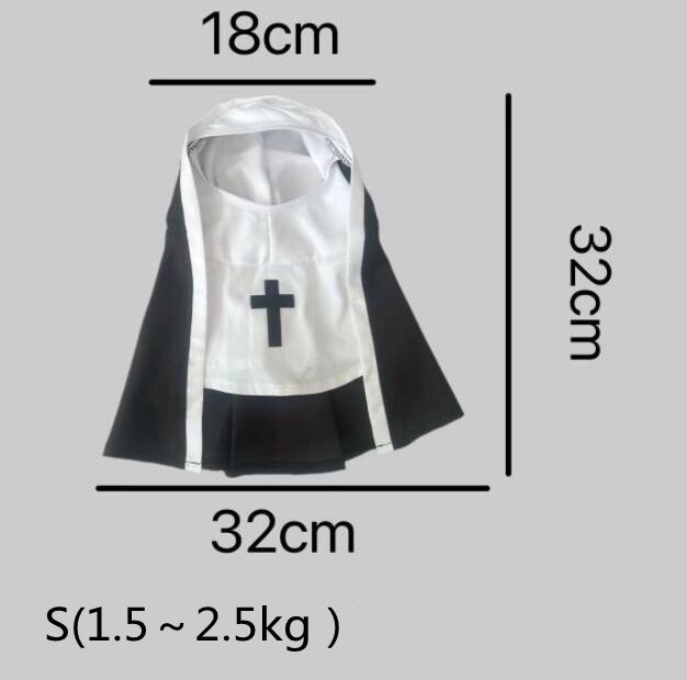 ネイビーコーデ ペット服 修道女風 変身衣装 猫犬用 撮影小物