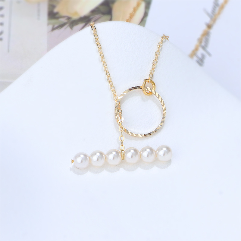パール付き重ね着けネックレスチェーン高級感レディース