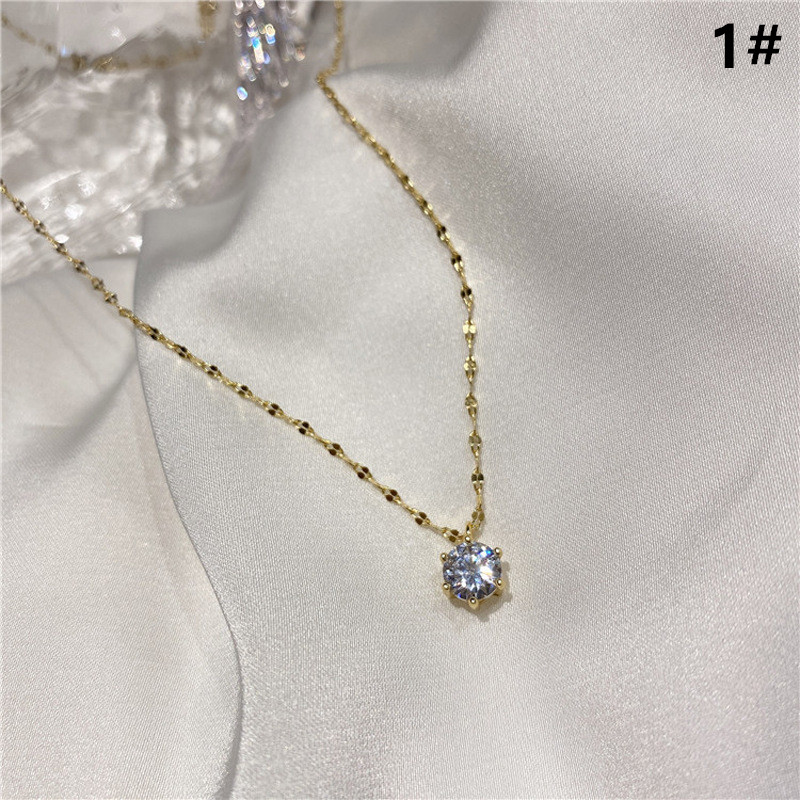 輝石ペンダント付きゴールドネックレスチェーン