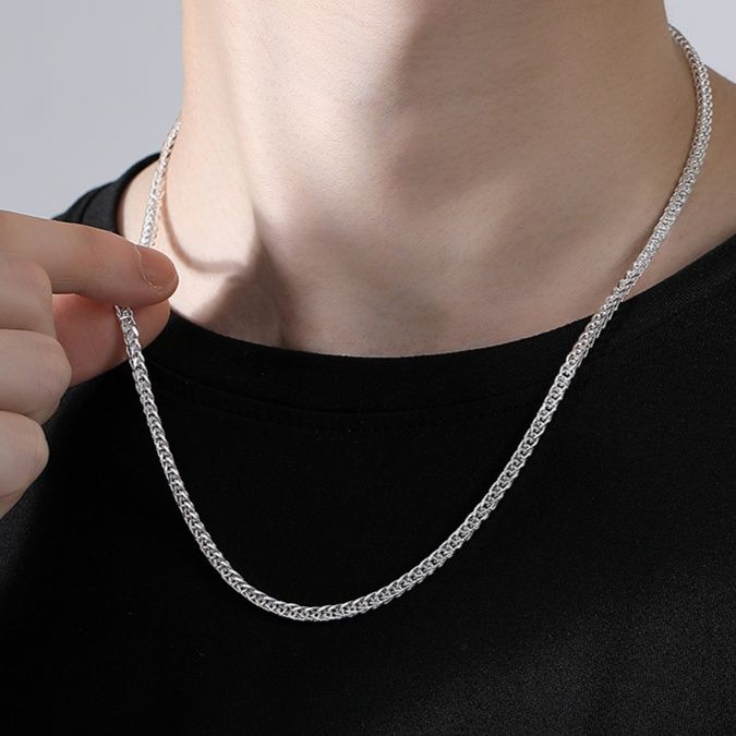 ネックレスチェーン 洗練された編み込み龍骨チェーン