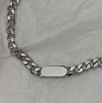 ネックレスチェーン 喜平プレート入りステンレスチェーン