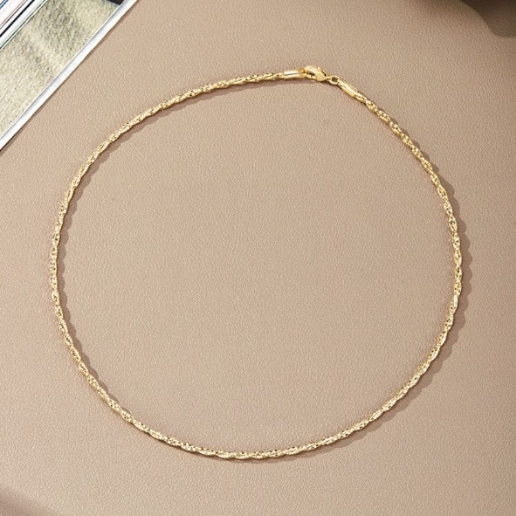 ネックレスチェーン 煌めき細編みチェーン