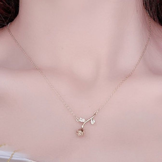 薔薇モチーフ華奢ネックレスチェーン