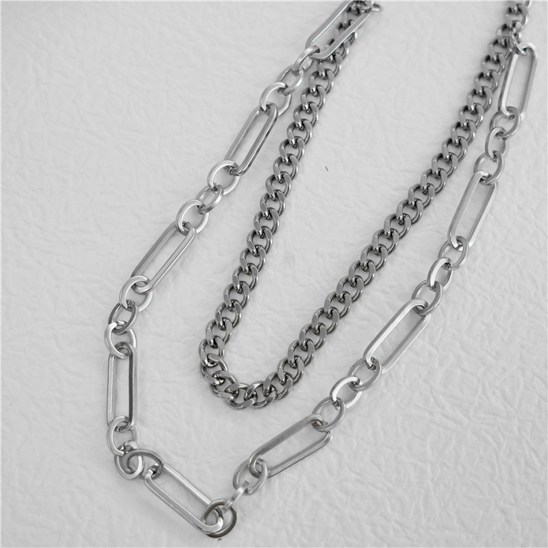 ネックレスチェーン 二連重ねステンレスチェーン