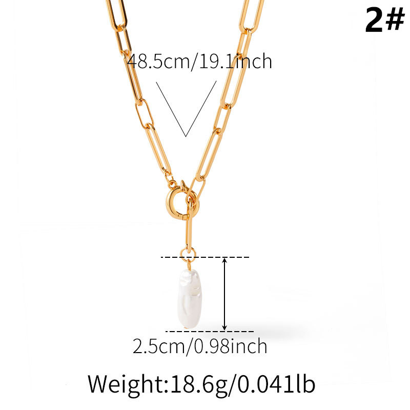 パール付き18金コーティングネックレスチェーンセット