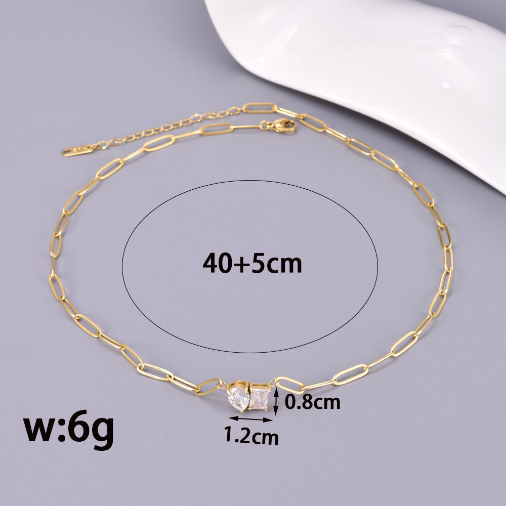 ネックレスチェーン 韓国風シンプルチェーンネックレス金色飾り付き