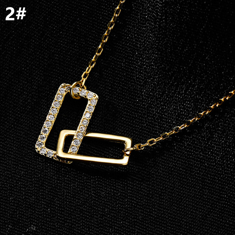 輝石四角モチーフネックレスチェーン女性用首飾り