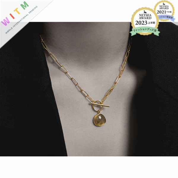 ネックレスチェーン 高級感あふれる細身チェーン ネックレス 個性的な円形チャーム付き