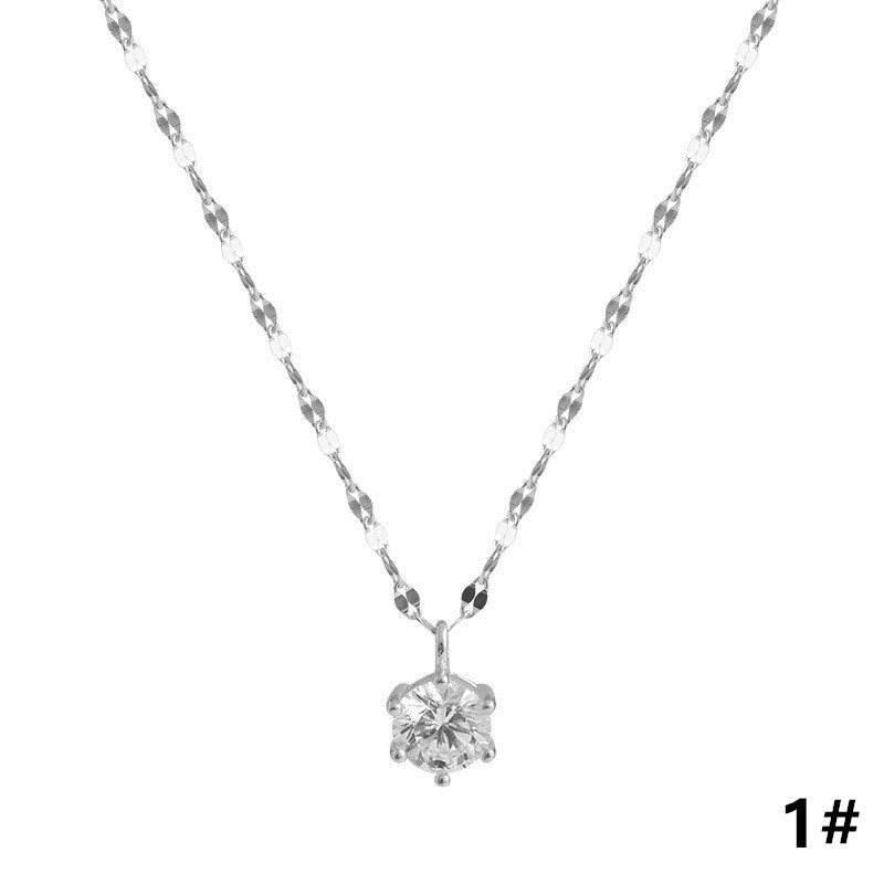 輝石付きシルバーネックレスチェーン 女性用 上品な首飾り