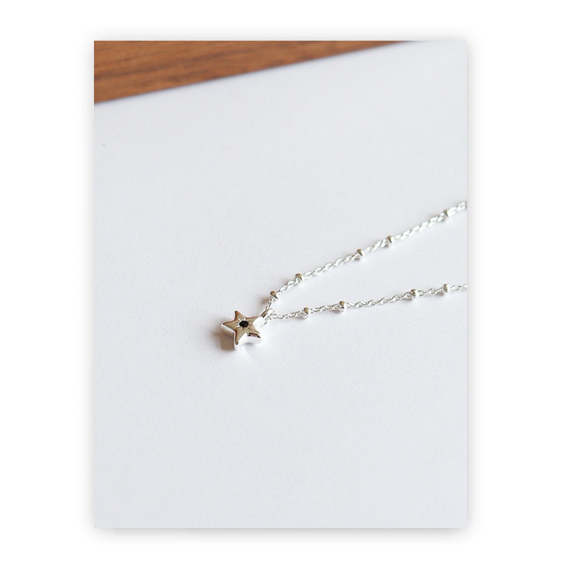 韓国風シンプルネックレスチェーン星月モチーフ