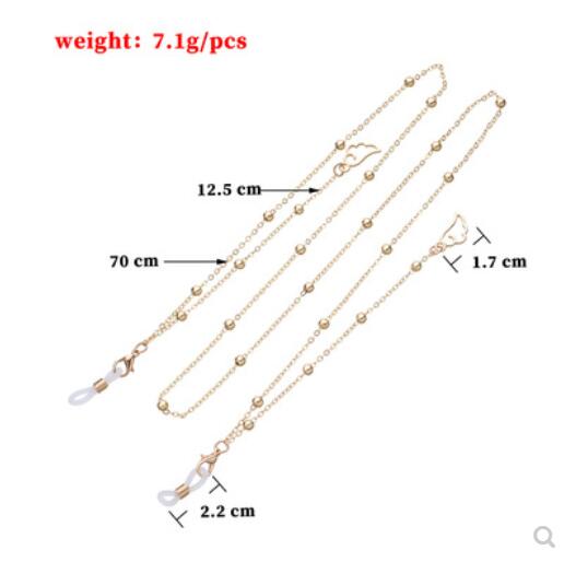 ネックレスチェーン 翼モチーフ ビーズマスクチェーン 落下防止ストラップ