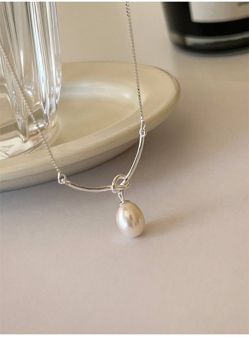 ネックレスチェーン パール付き華奢チェーン首飾り上品レディースネックレス
