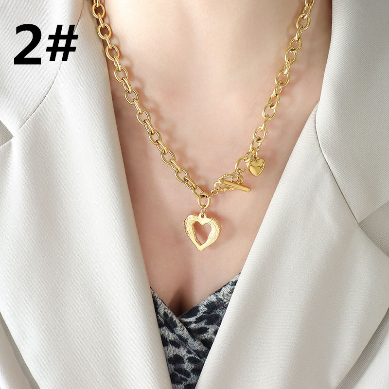 ハート型チャーム付きネックレスチェーン女性用