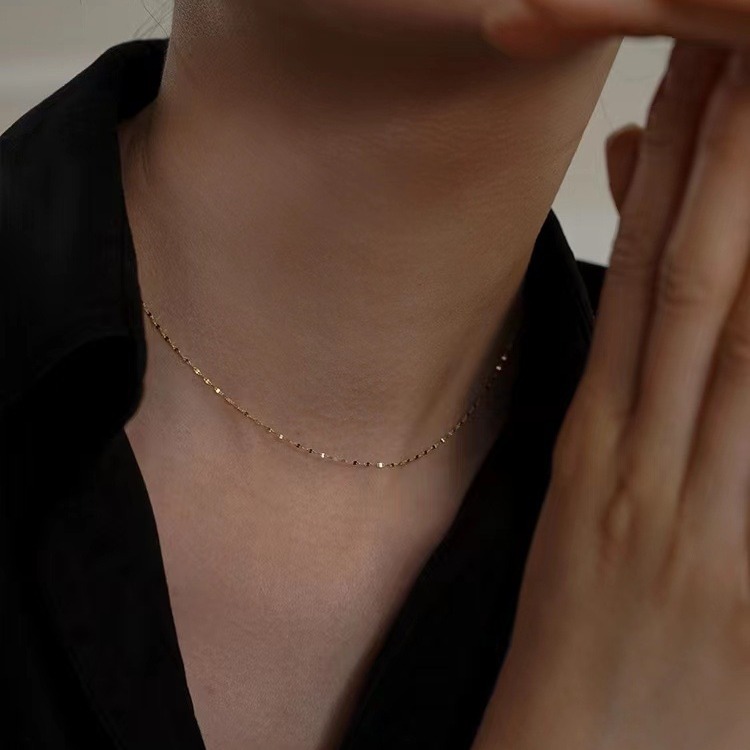 ネックレスチェーン 繊細ボールチェーン ネックレス レディース シンプル首飾り