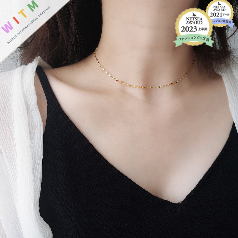 ネックレスチェーン 繊細ゴールドチェーン チョーカー ネックレス 上品シンプル首飾り