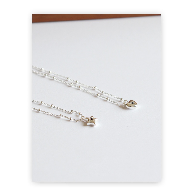 韓国風シンプルネックレスチェーン星月モチーフ