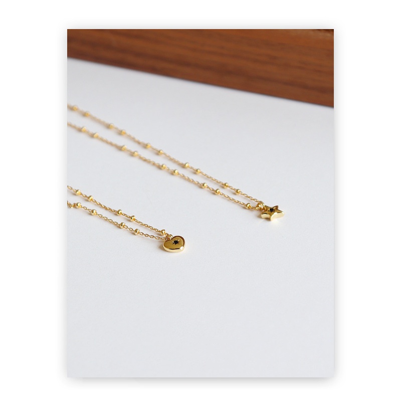 韓国風シンプルネックレスチェーン星月モチーフ