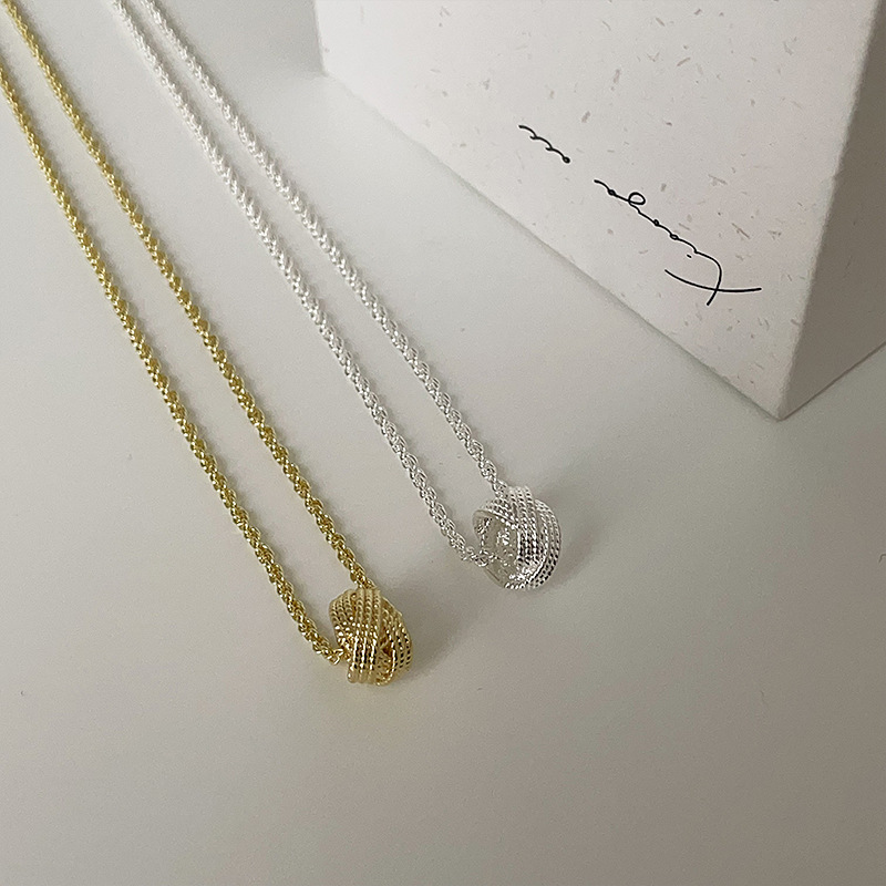 ネックレスチェーン 錆びにくい金色ツイストチェーンネックレス レディース首飾り