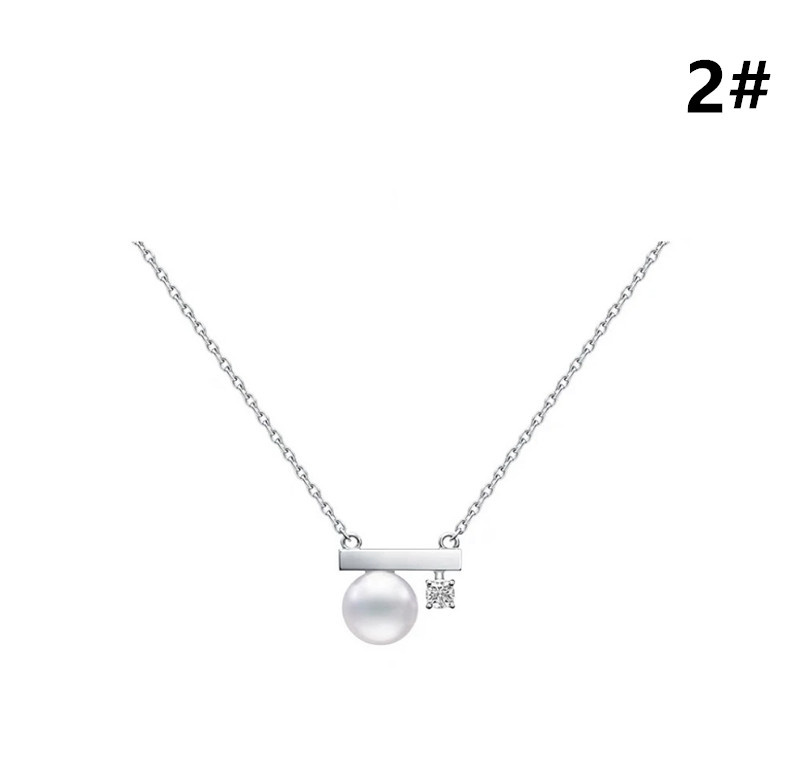ネックレスチェーン パール付き華奢チェーン首飾り上品レディースネックレス