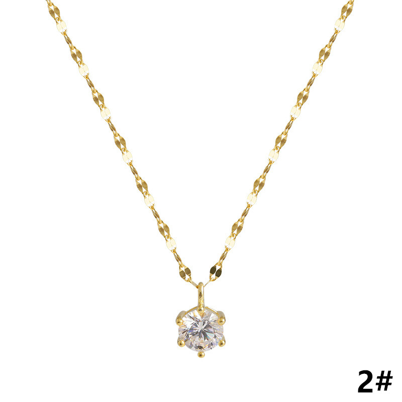 輝石付きシルバーネックレスチェーン 女性用 上品な首飾り