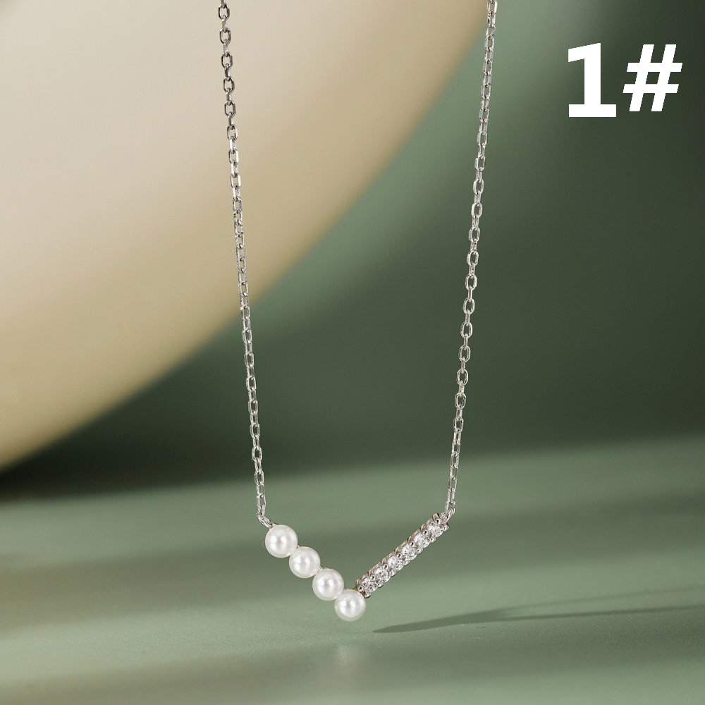 上品な真珠のブイ字ネックレスチェーン レディース