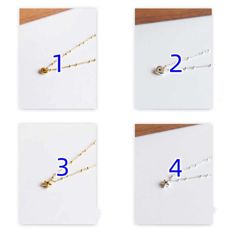 韓国風シンプルネックレスチェーン星月モチーフ