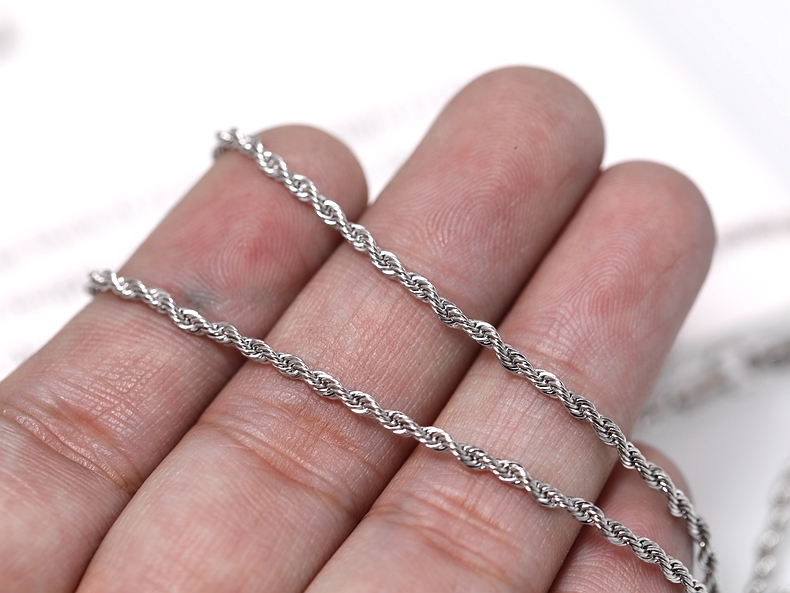 ネックレスチェーン ねじれ編みステンレスチェーン