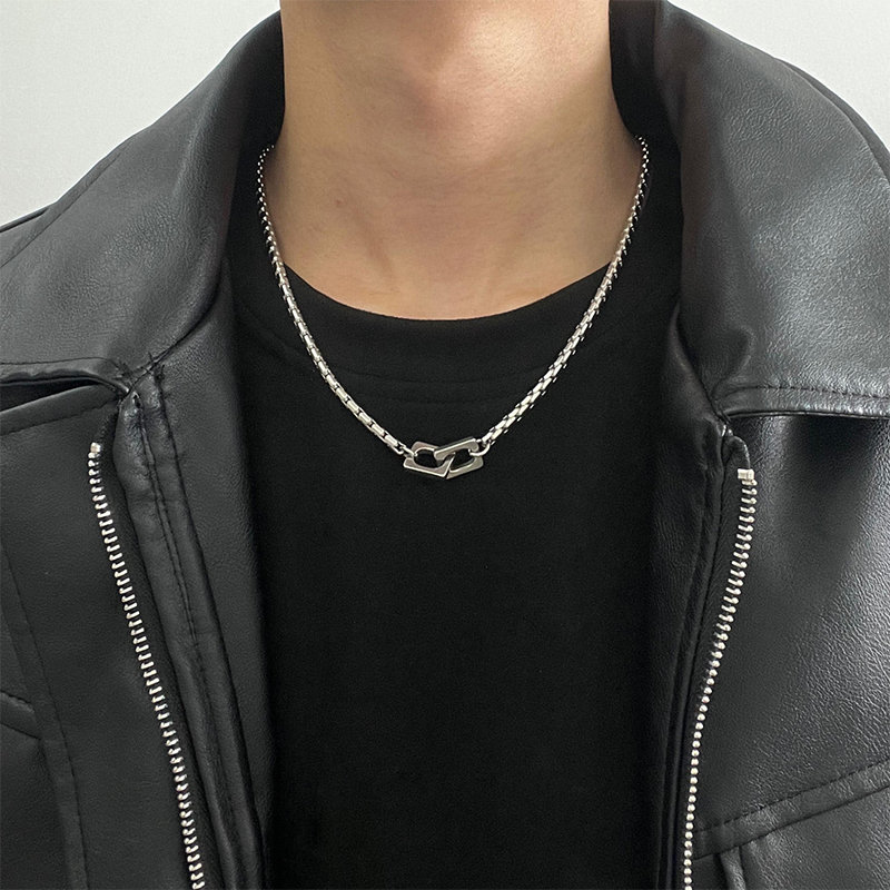 ネックレスチェーン 幾何学ロックチタンチェーン
