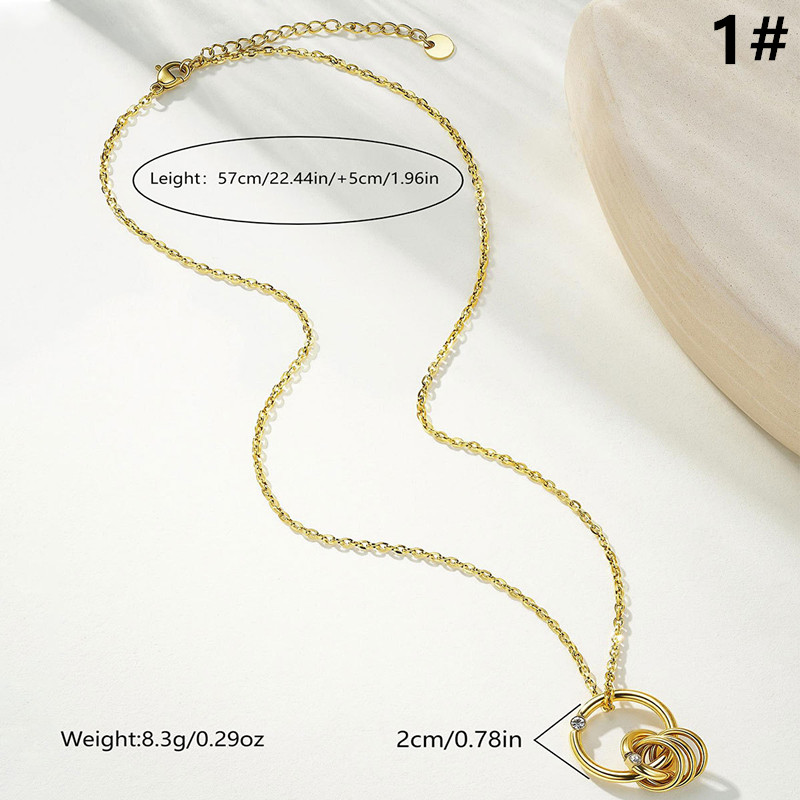 ステンレス製パール付きネックレスチェーン金色コーティング女性用