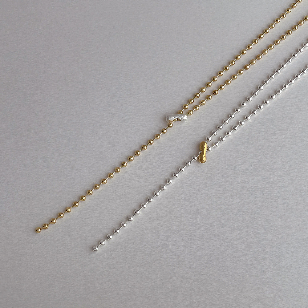 ネックレスチェーン 十四金コーティング ボールチェーン ネックレス 錆びにくい 高級感 女性用