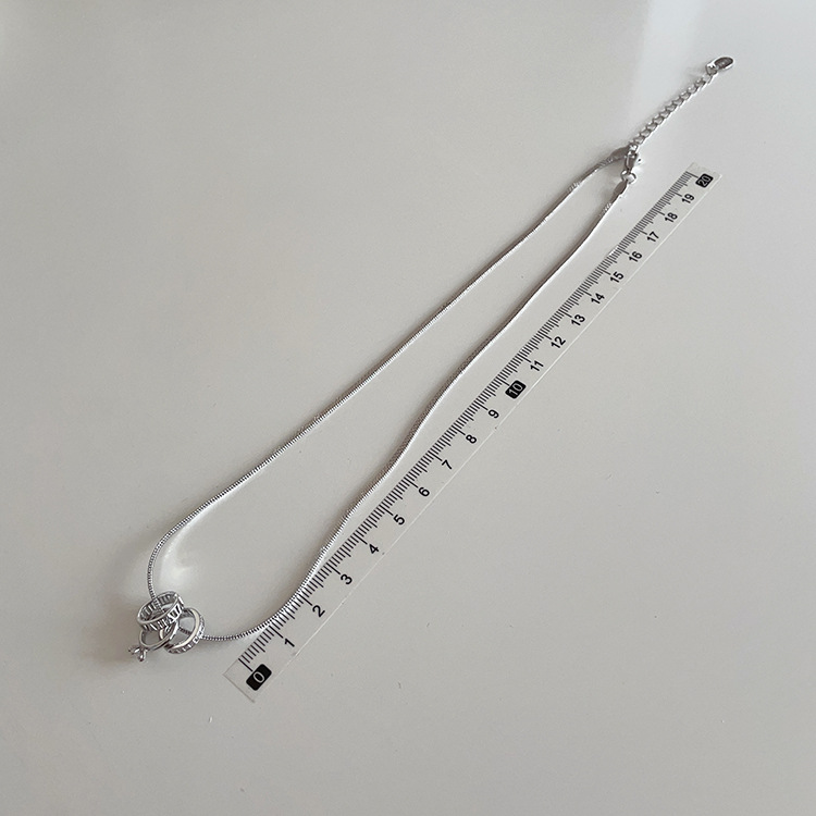 ネックレスチェーン 二重リング錆びにくいネックレス個性的レディース首飾り